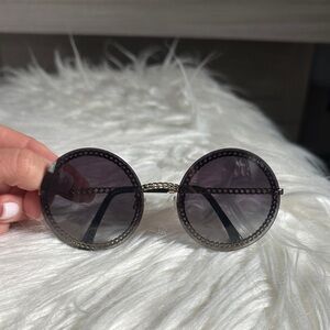 Chanel round gray Sunglasses